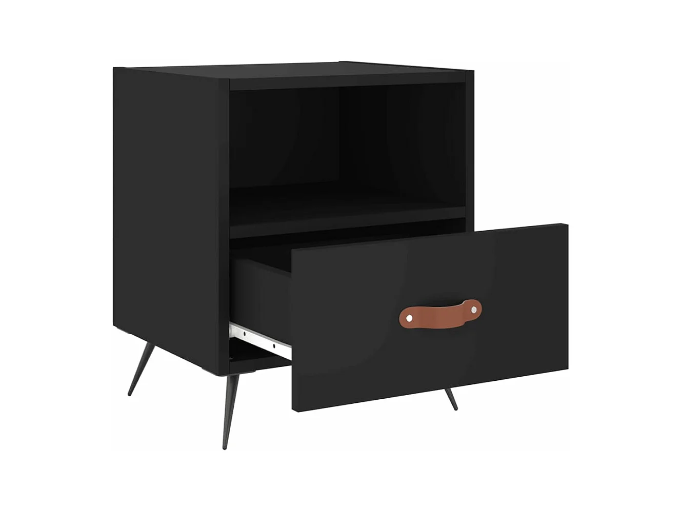 Tables de chevet 2 pcs noir 40x35x47,5 bois d’ingénierie