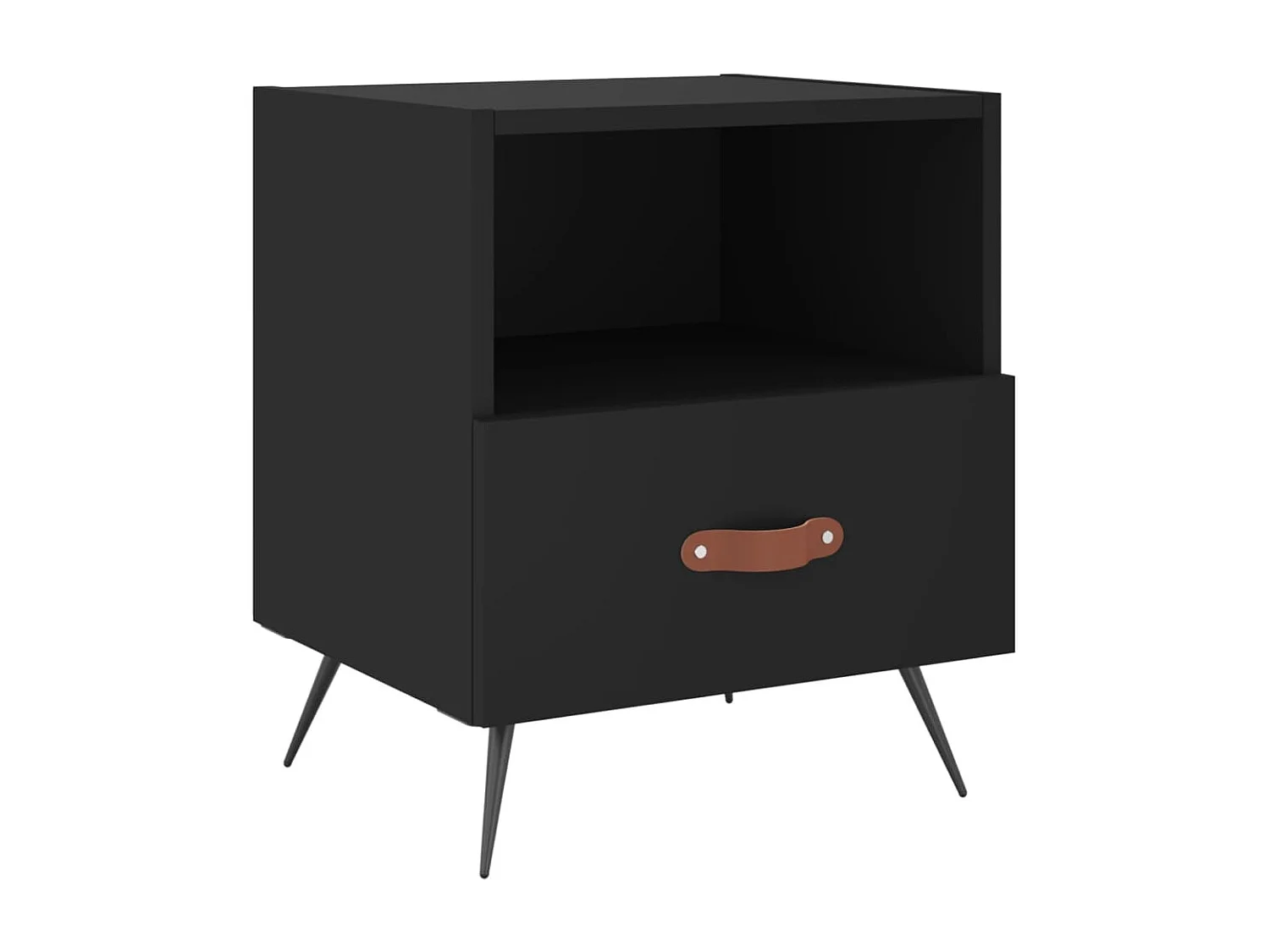 Tables de chevet 2 pcs noir 40x35x47,5 bois d’ingénierie