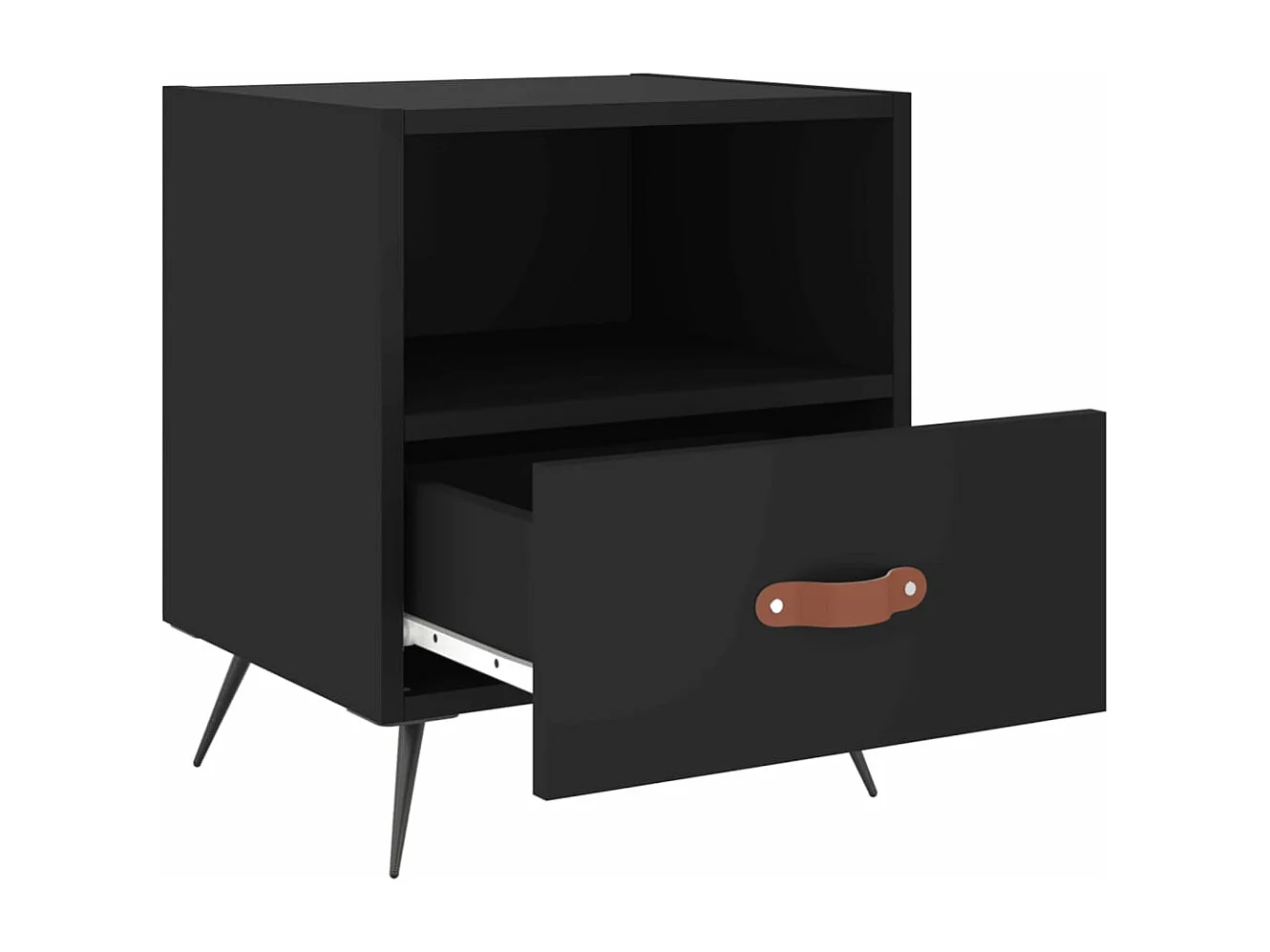 Tables de chevet 2 pcs noir 40x35x47,5 bois d’ingénierie