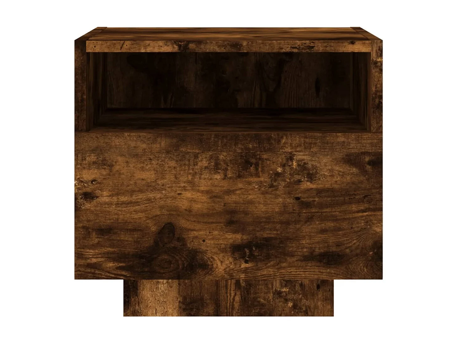 Armoires de chevet avec lumières LED 2 pcs chêne fumé