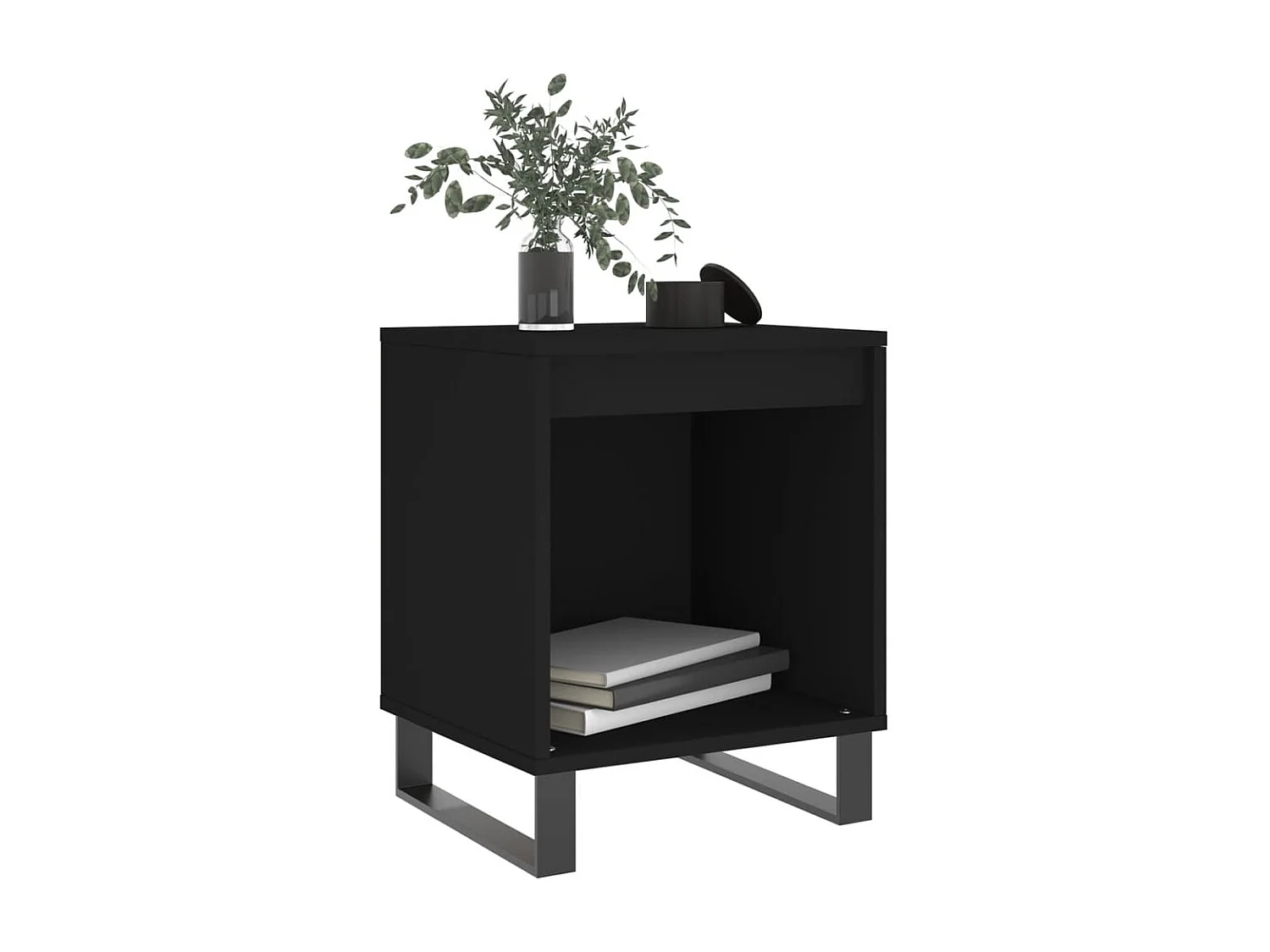 Tables de chevet 2 pcs noir 40x35x50 bois d’ingénierie