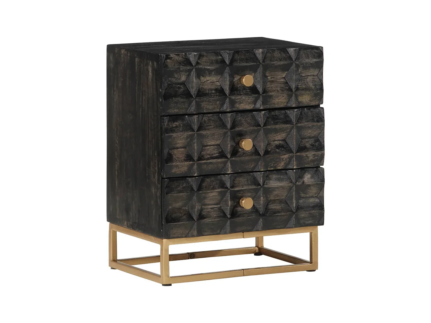 Nachtkastje 40x29x50 cm massief mangohout