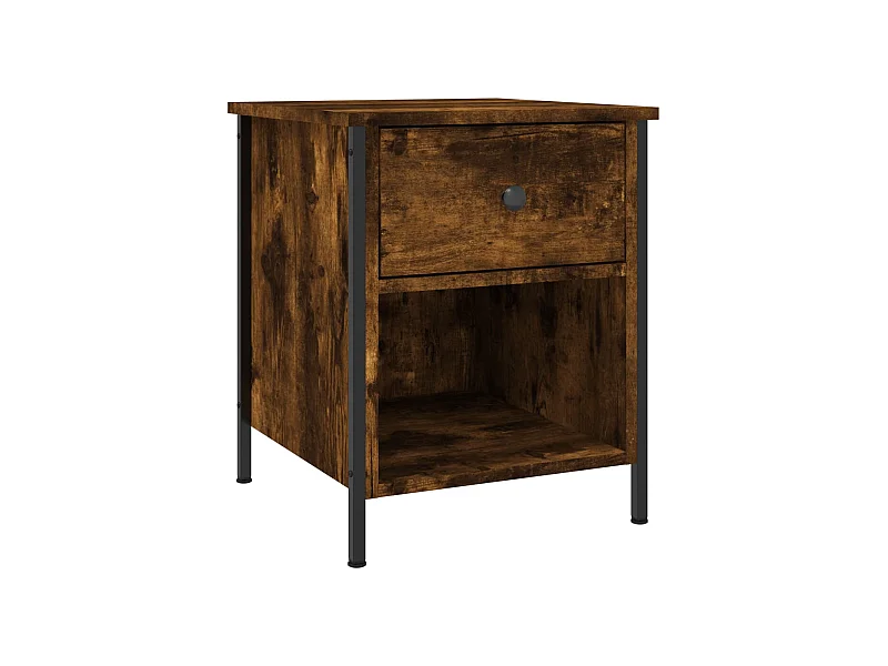 Table de chevet chêne fumé 40x42x50 bois d'ingénierie