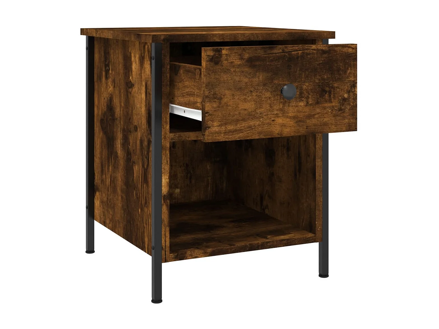 Table de chevet chêne fumé 40x42x50 bois d'ingénierie