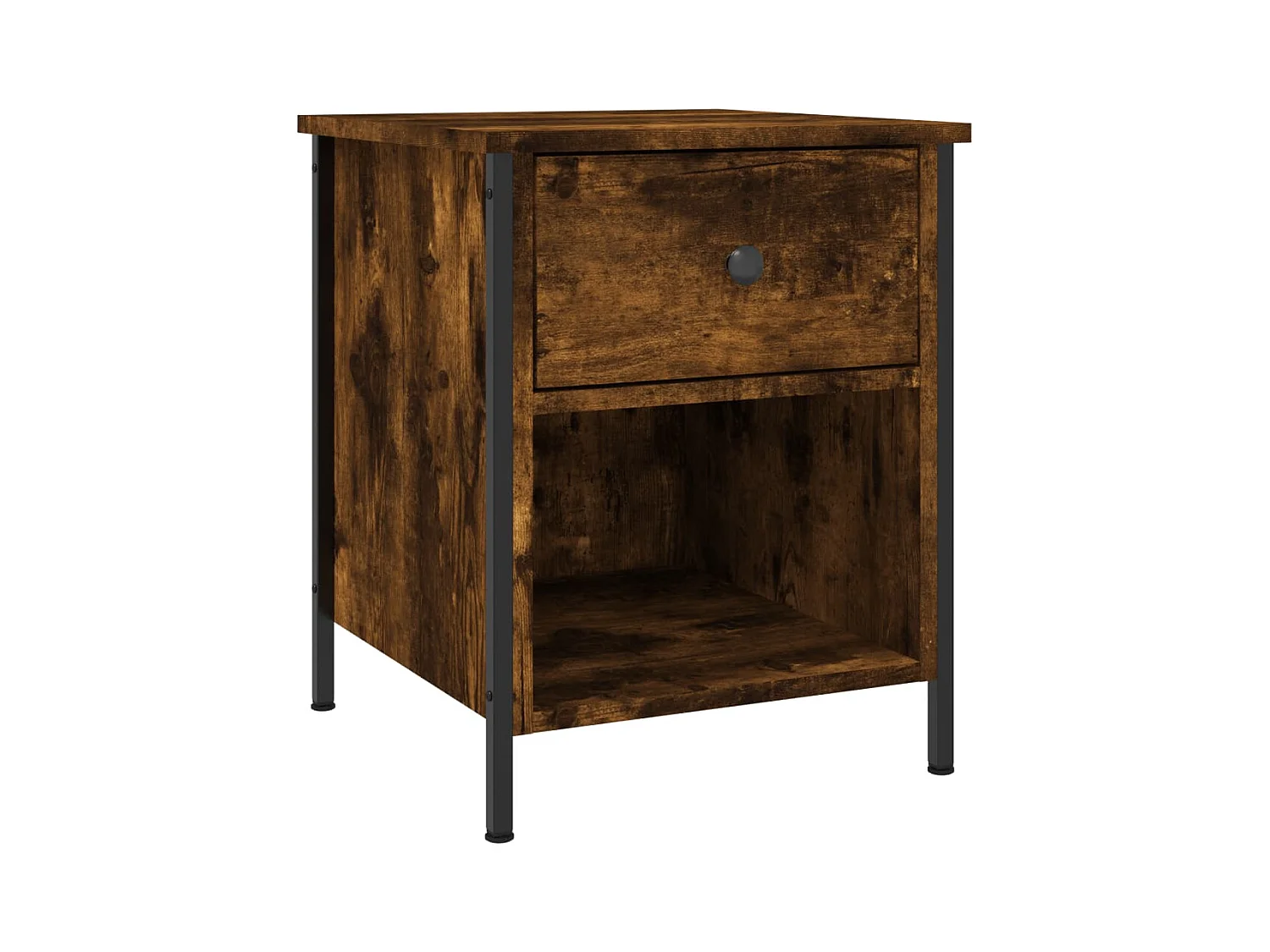 Table de chevet chêne fumé 40x42x50 bois d'ingénierie