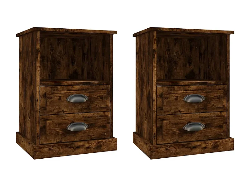 Tables de chevet 2 pcs chêne fumé 43x36x60