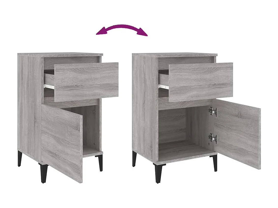 Tables de chevet 2 pcs sonoma gris 40x35x70