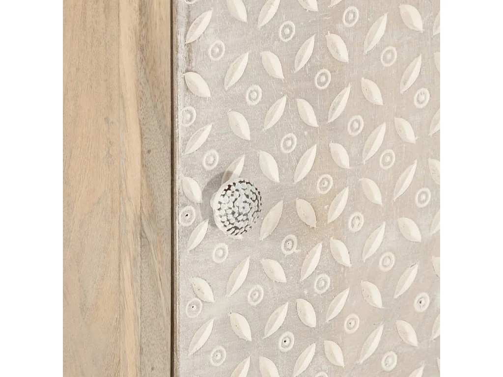 Table de chevet 40x30x50 bois massif manguier et fer