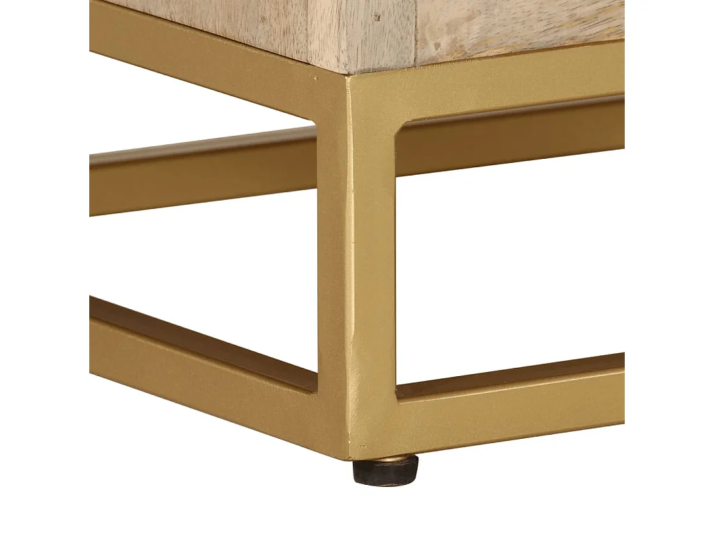 Table de chevet 40x30x50 bois massif manguier et fer