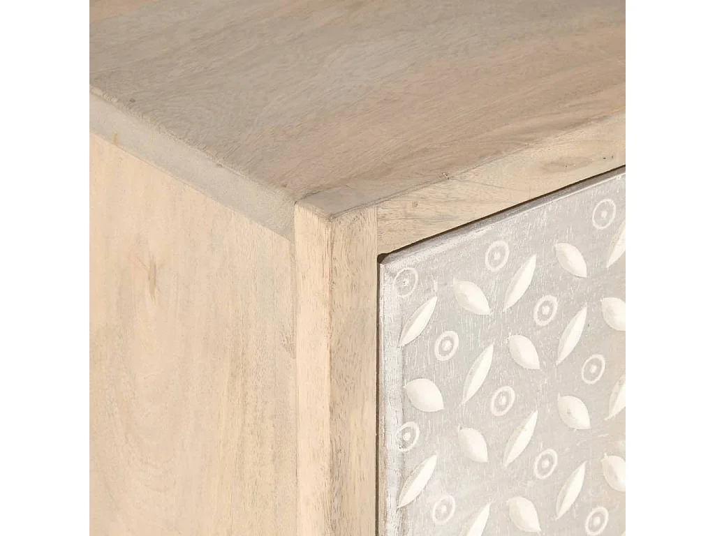 Table de chevet 40x30x50 bois massif manguier et fer