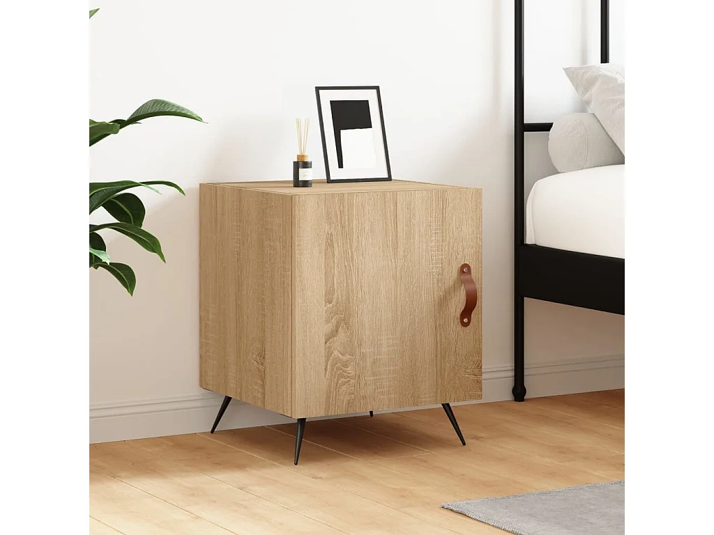 Table de chevet chêne sonoma 40x40x50 bois d’ingénierie