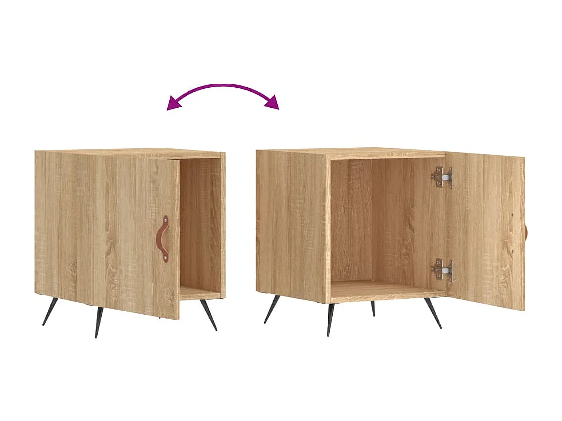 Table de chevet chêne sonoma 40x40x50 bois d’ingénierie