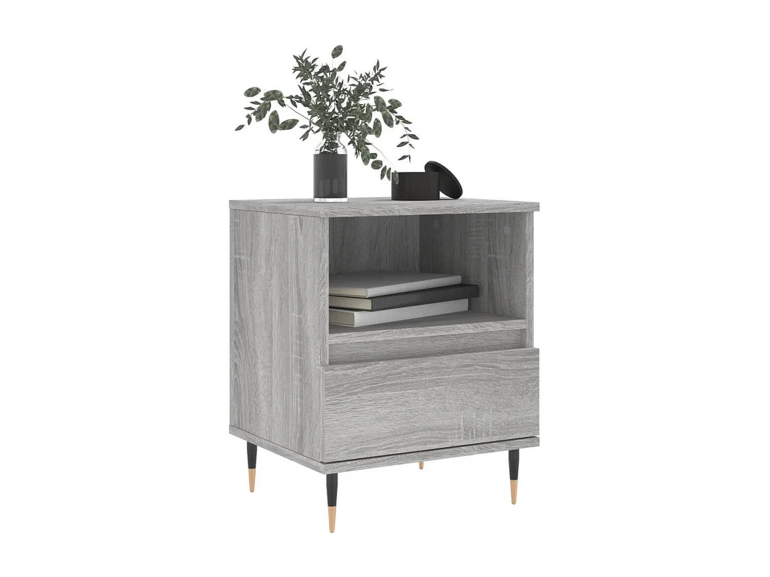 Table de chevet sonoma gris 40x35x50 bois d’ingénierie