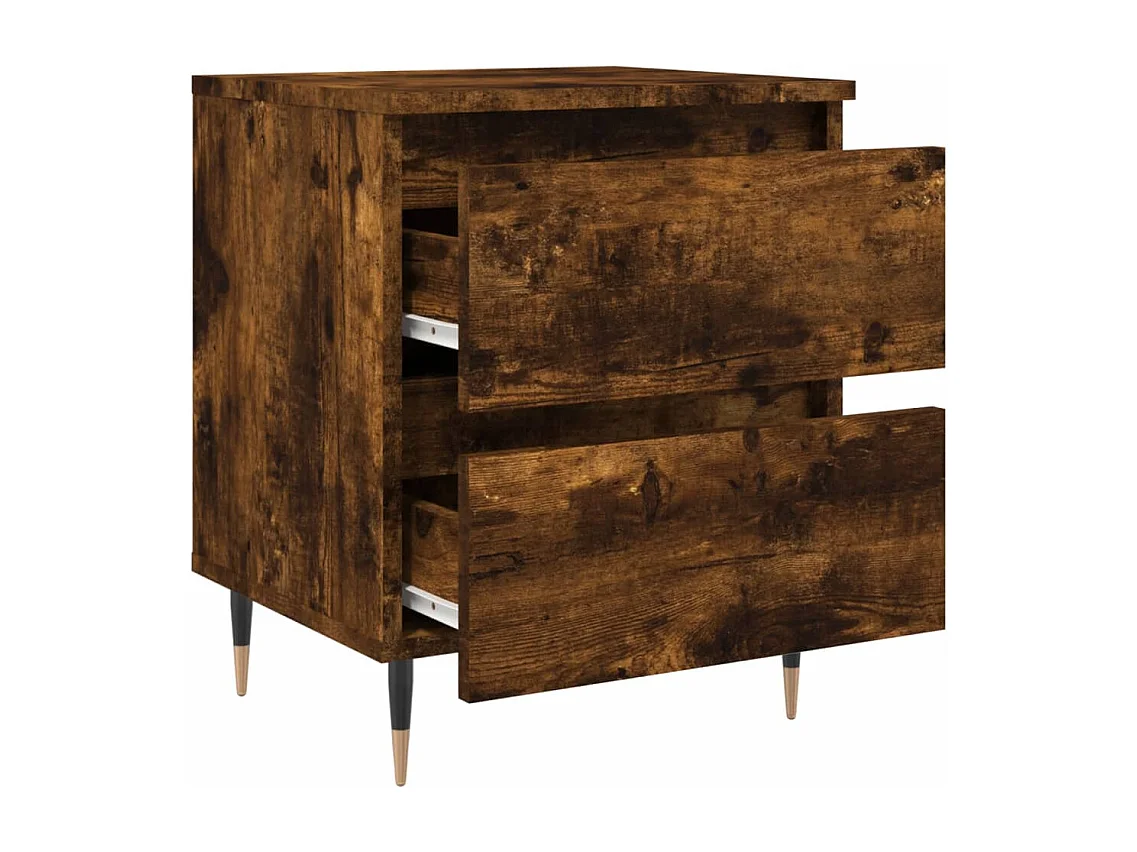 Tables de chevet 2 pcs chêne fumé 40x35x50 bois ingénierie