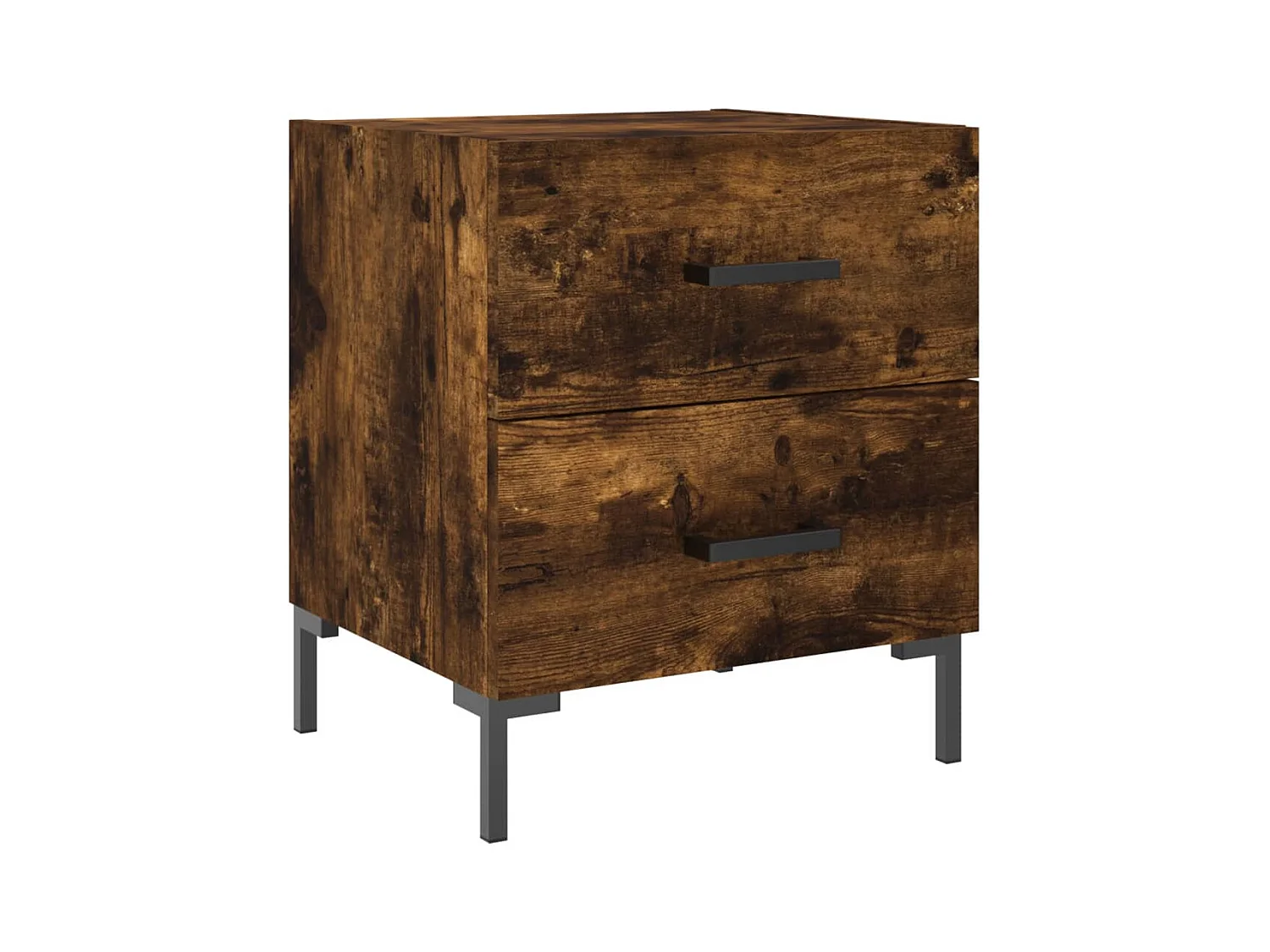 Table de chevet chêne fumé 40x35x47,5 bois d’ingénierie