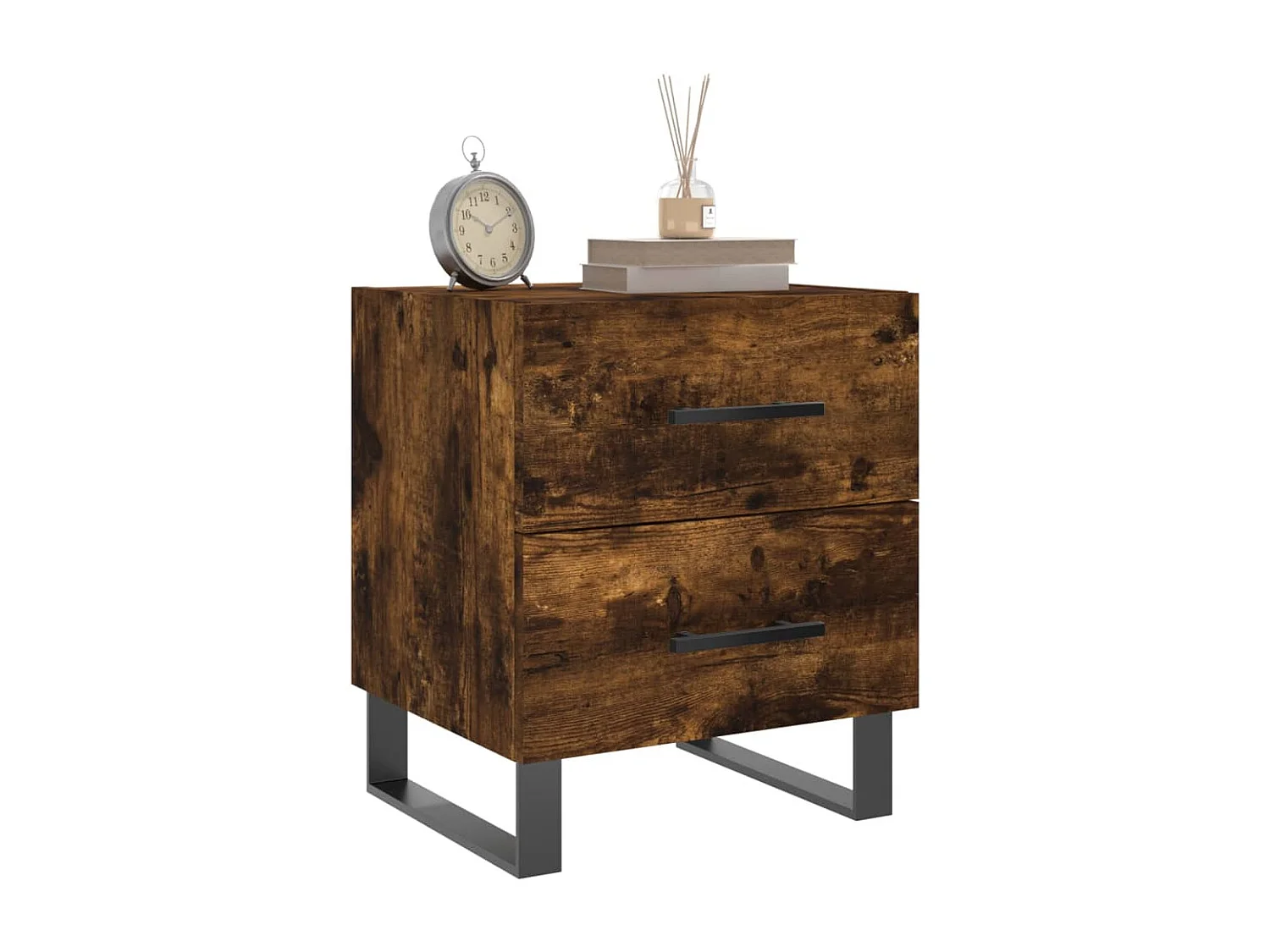 Tables de chevet 2pcs chêne fumé 40x35x47,5 bois d’ingénierie