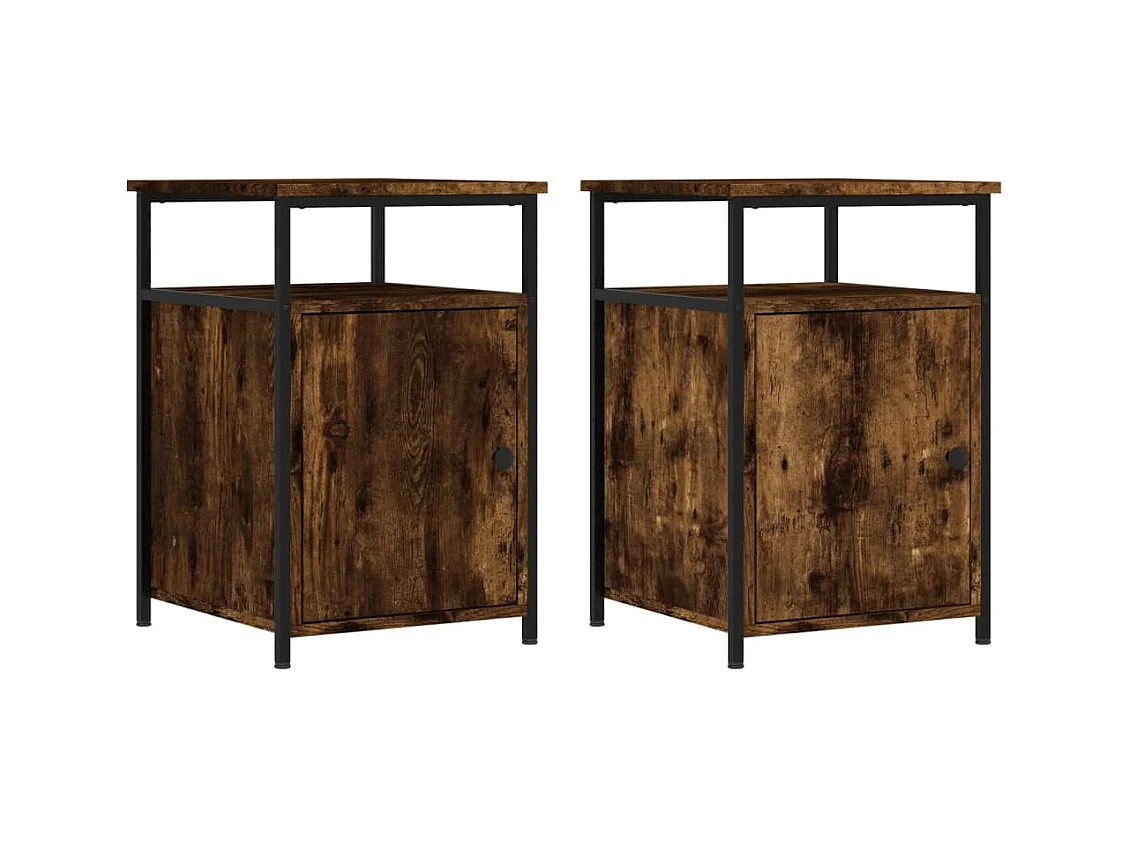 Tables de chevet 2 pcs chêne fumé 40x42x60 bois d'ingénierie