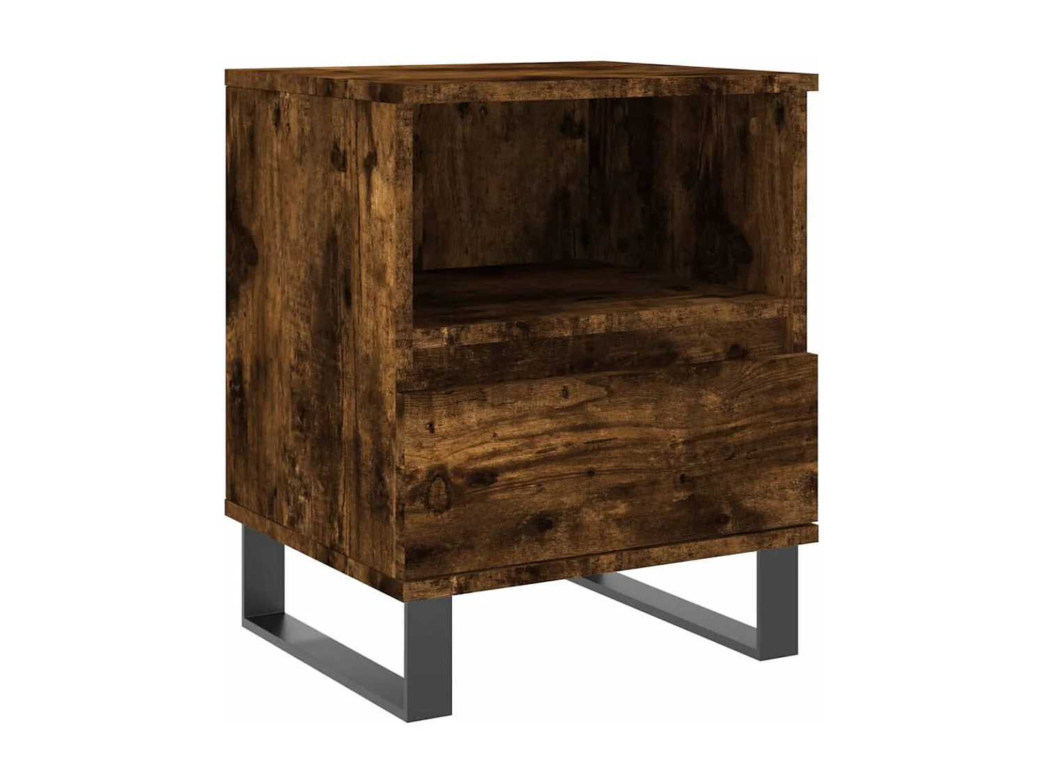 Table de chevet chêne fumé 40x35x50 bois d’ingénierie