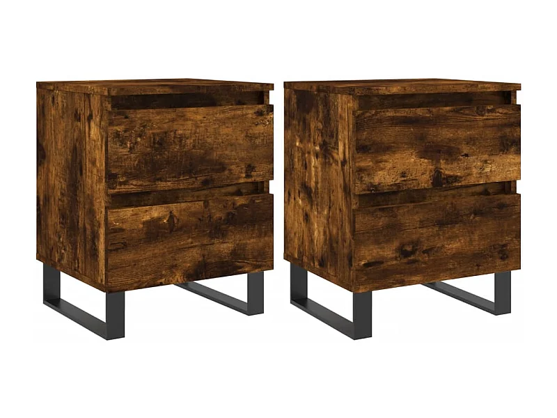 Tables de chevet 2 pcs chêne fumé 40x35x50 bois ingénierie