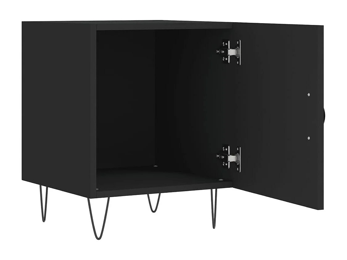 Tables de chevet 2 pcs noir 40x40x50 bois d’ingénierie