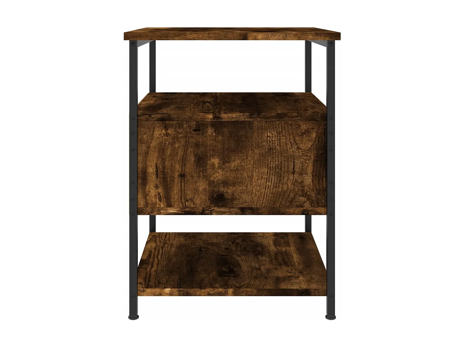 Table de chevet chêne fumé 40x42x56 bois d'ingénierie