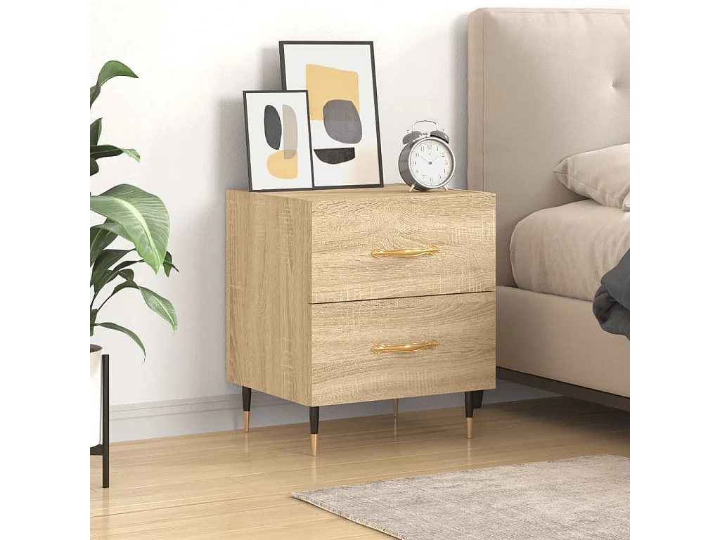 Table de chevet chêne sonoma 40x35x47,5 bois d’ingénierie