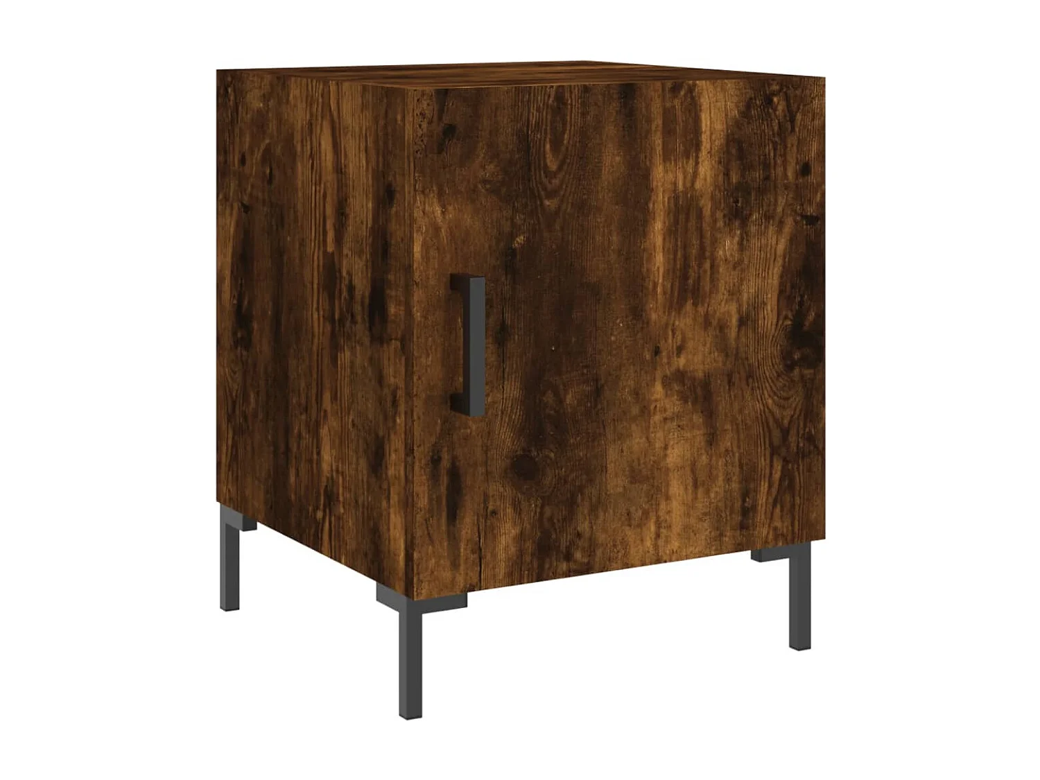 Table de chevet chêne fumé 40x40x50 bois d'ingénierie