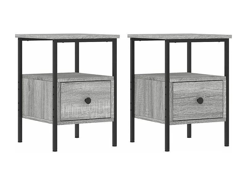 Tables de chevet 2 pcs sonoma gris 34x36x50 bois d'ingénierie