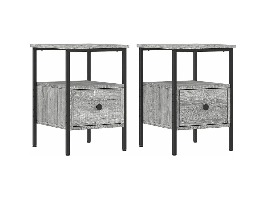 Tables de chevet 2 pcs sonoma gris 34x36x50 bois d'ingénierie