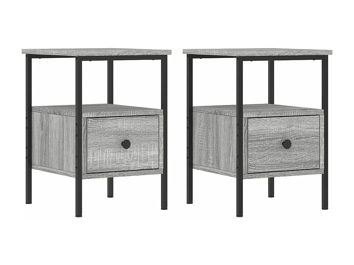 Tables de chevet 2 pcs sonoma gris 34x36x50 bois d'ingénierie