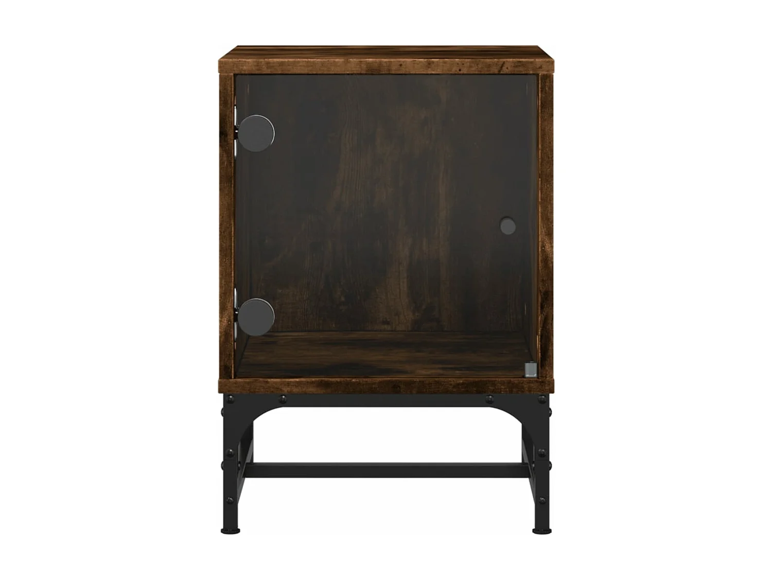 Tables de chevet et portes vitrées 2 pcs chêne fumé 35x37x50