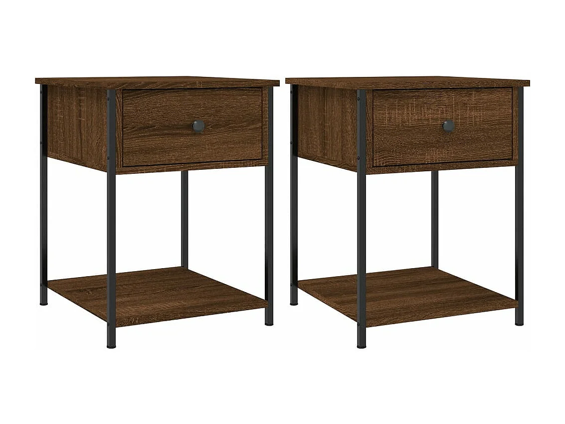 Tables de chevet 2 pcs chêne marron 44x45x58 bois ingénierie