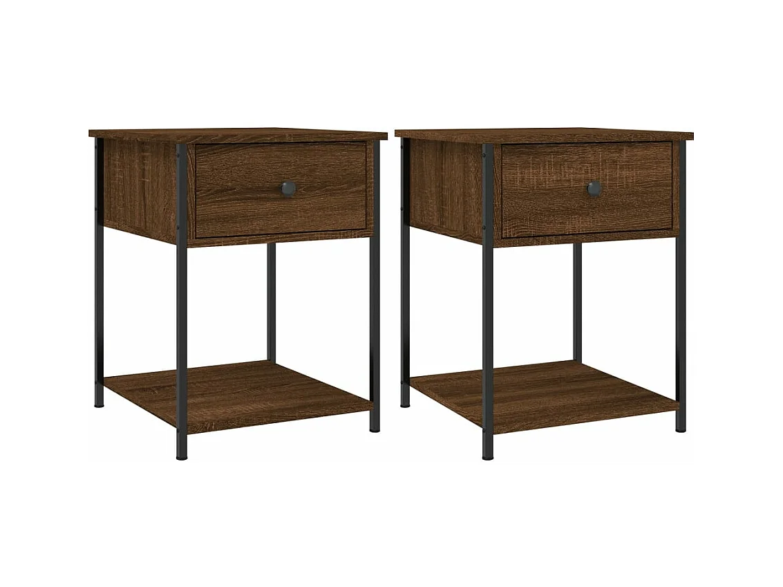 Tables de chevet 2 pcs chêne marron 44x45x58 bois ingénierie