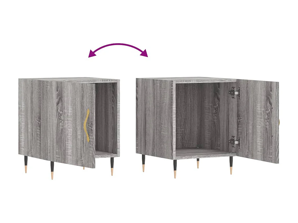 Tables de chevet 2 pcs sonoma gris 40x40x50 bois d'ingénierie