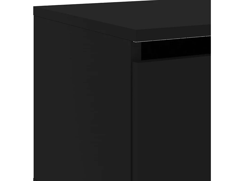 Table de chevet murale avec lumières LED noir