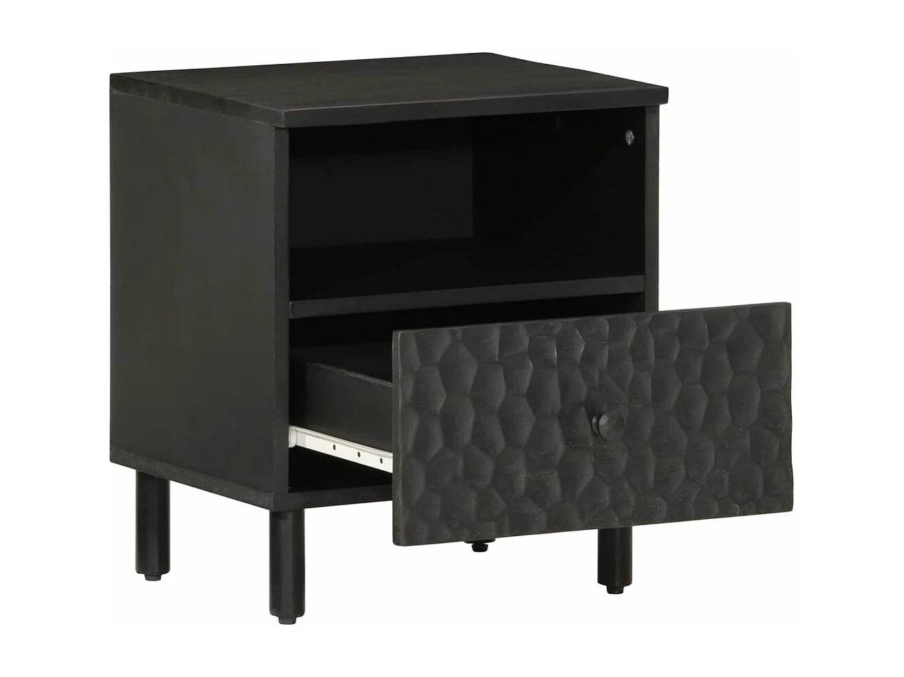 Table de chevet noir 40x33x46 bois de manguier solide