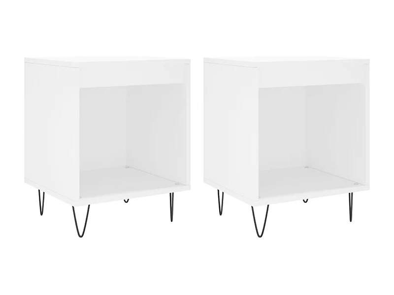 Tables de chevet 2 pcs blanc 40x35x50 bois d’ingénierie
