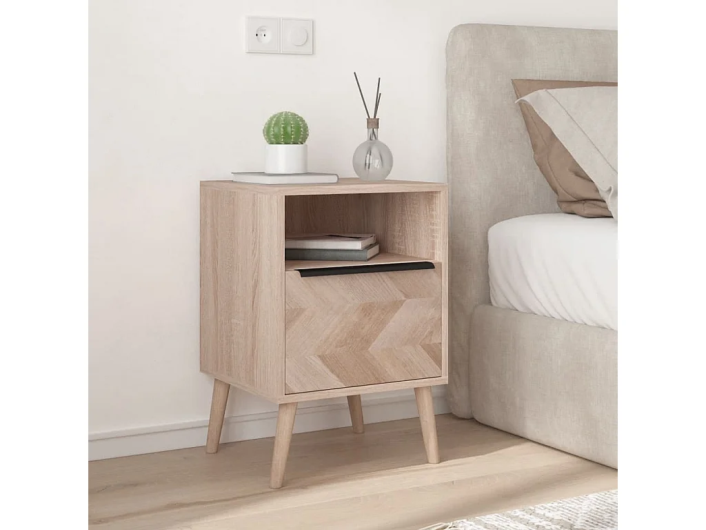 Table de chevet chêne sonoma 38,5x38,5x57 bois d’ingénierie