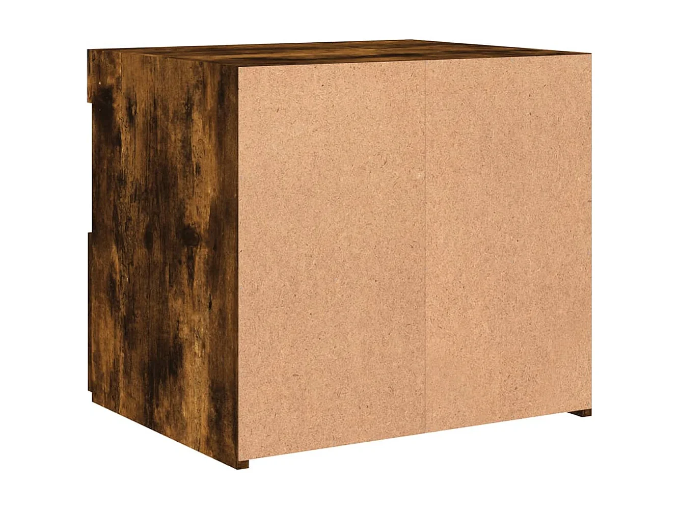 Table de chevet avec lumières LED chêne fumé 50x40x45