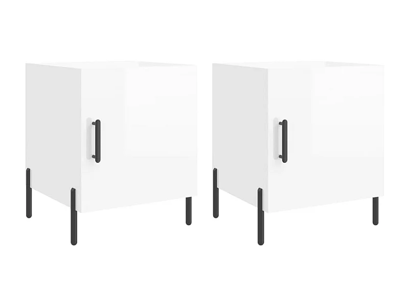 Tables de chevet 2 pcs blanc brillant 40x40x50