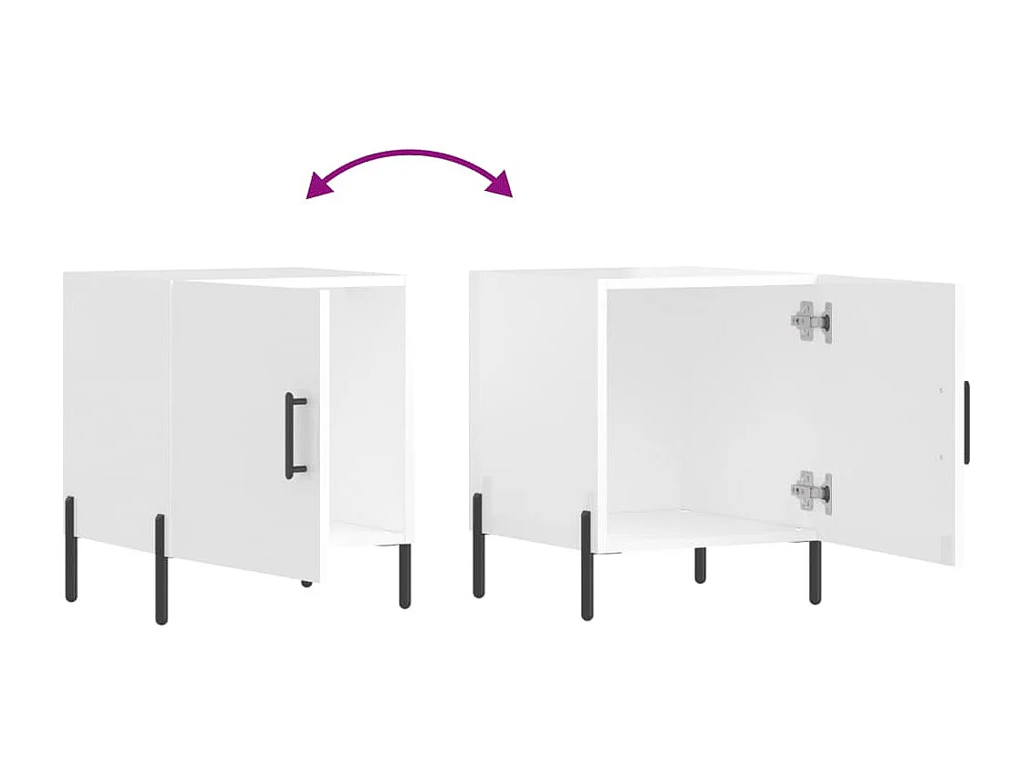 Tables de chevet 2 pcs blanc brillant 40x40x50