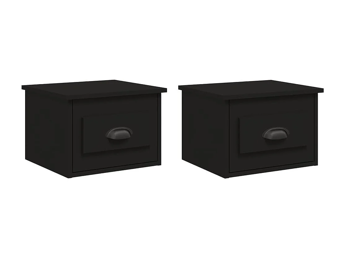 Tables de chevet murales 2 pcs noir 41,5x36x28