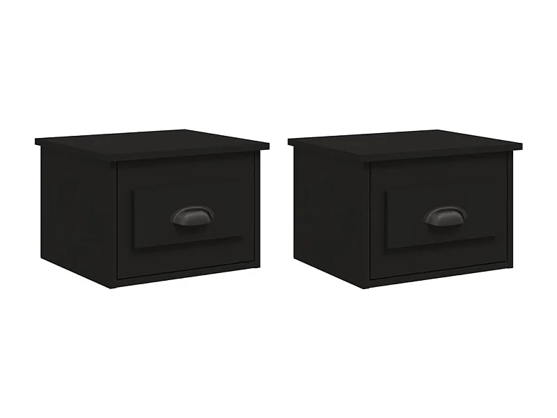 Tables de chevet murales 2 pcs noir 41,5x36x28