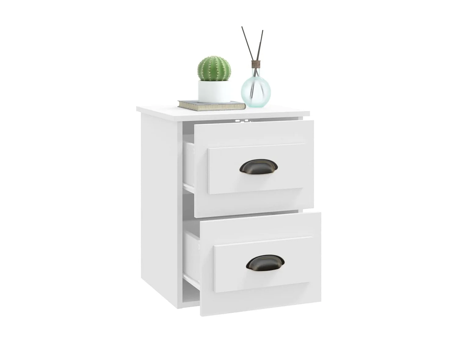 Table de chevet murale blanc 41,5x36x53