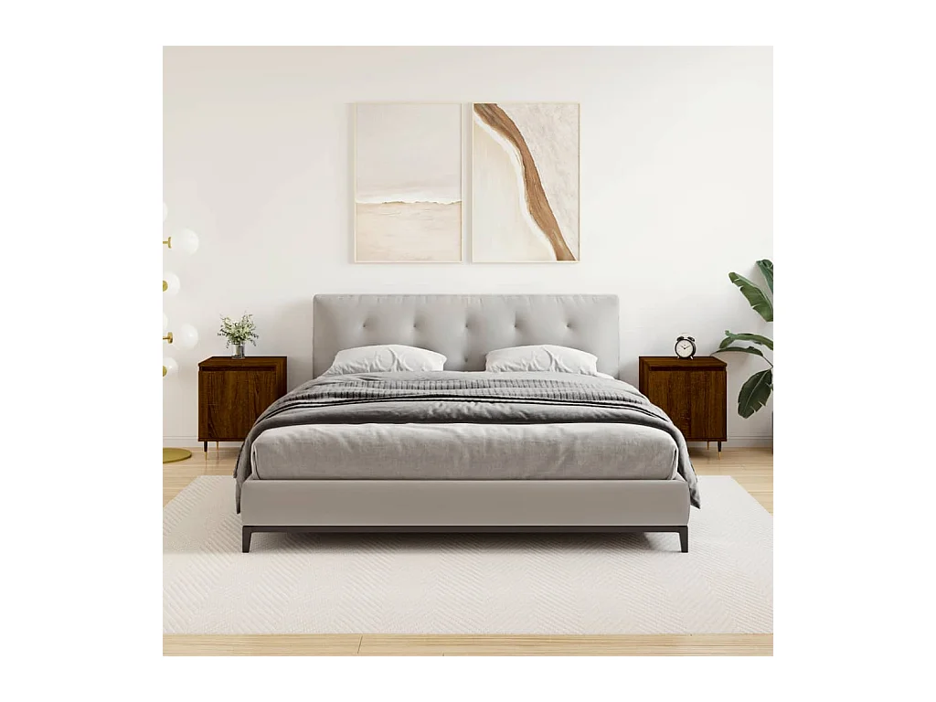 Tables de chevet 2pcs chêne marron 40x30x50 bois d'ingénierie