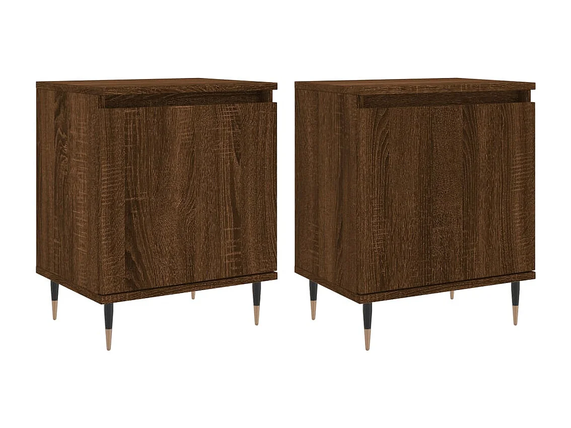 Tables de chevet 2pcs chêne marron 40x30x50 bois d'ingénierie