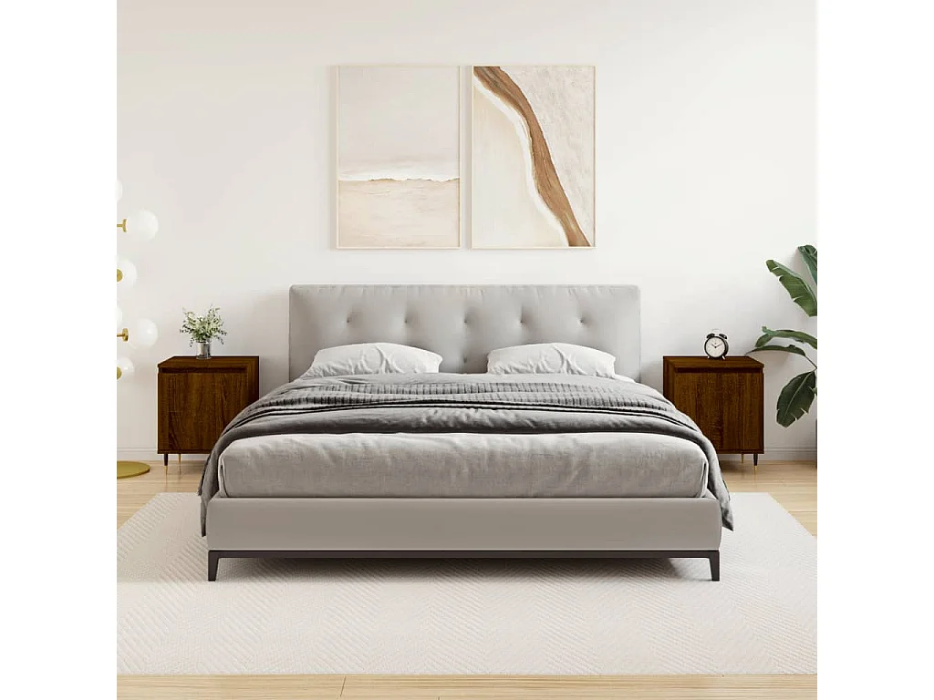 Tables de chevet 2pcs chêne marron 40x30x50 bois d'ingénierie