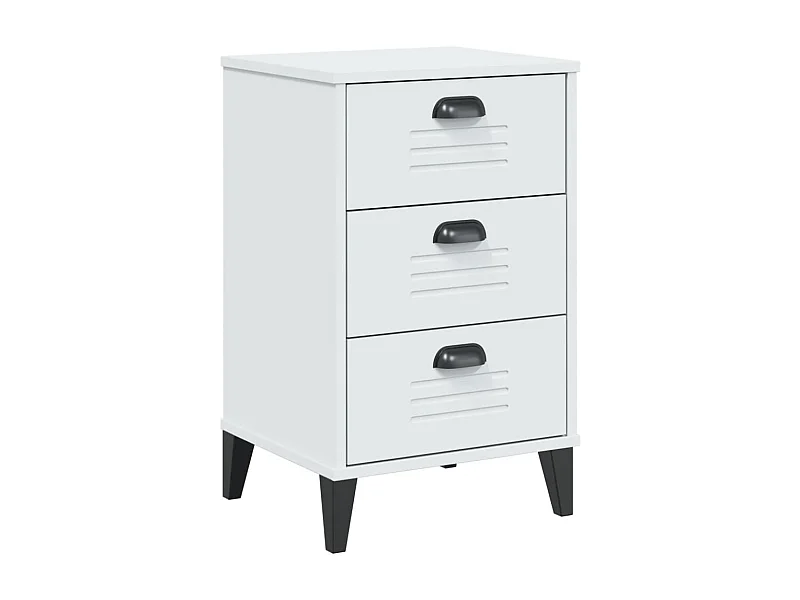 Table de chevet VIKEN blanc bois de pin solide