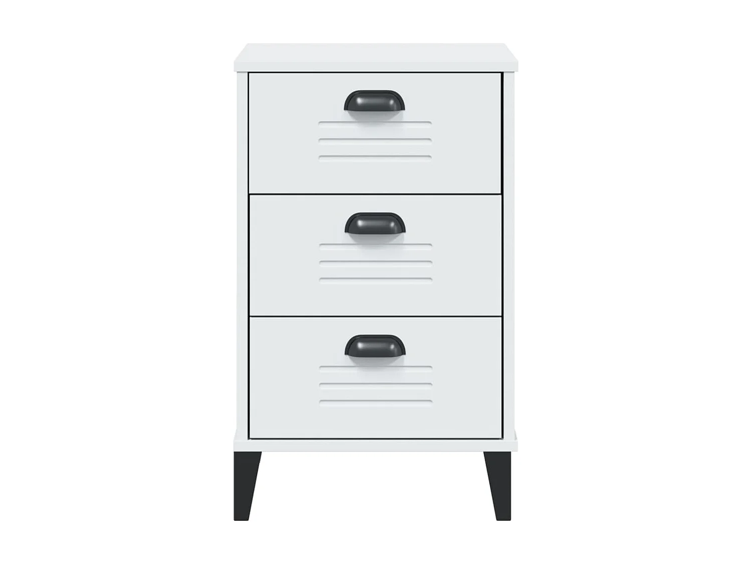 Table de chevet VIKEN blanc bois de pin solide