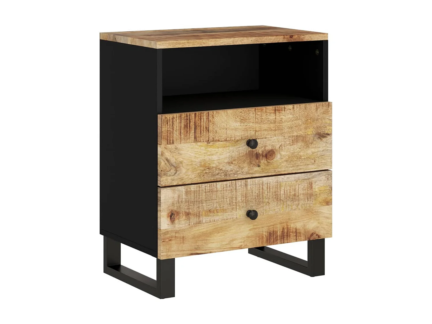 Table de chevet 50x33x62 Bois de manguier et d'ingénierie